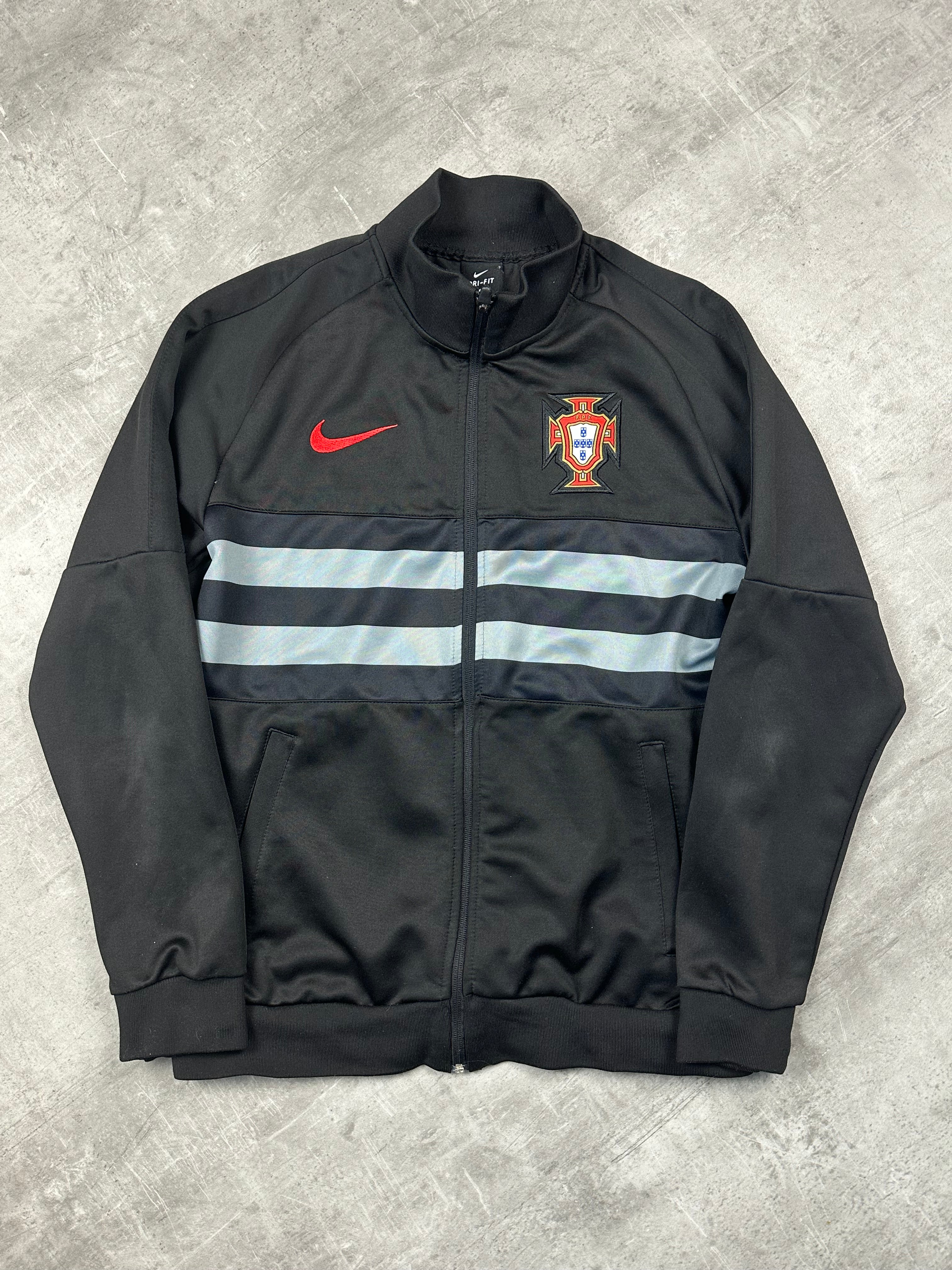 BLACK/RED VINTAGE NIKE RETRO PORTUGAL TRACK JACKET - 2000s - M/L