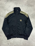 BLACK/GOLD VINTAGE ADIDAS RETRO TRACKJACKET (W) - 2000s - L