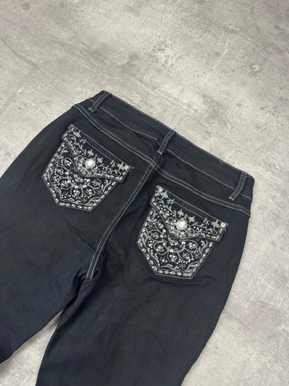 BLACK VINTAGE Y2K MISS ME STYLE BOOTCUT DENIM - 2000s - S
