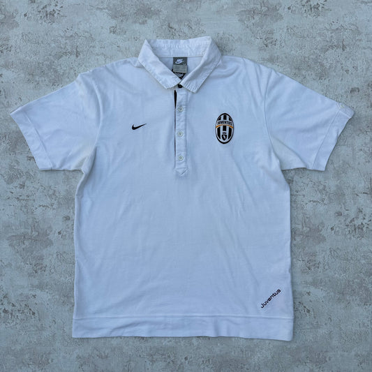 WHITE NIKE JUVENTUS POLO SHIRT - 2000s - M