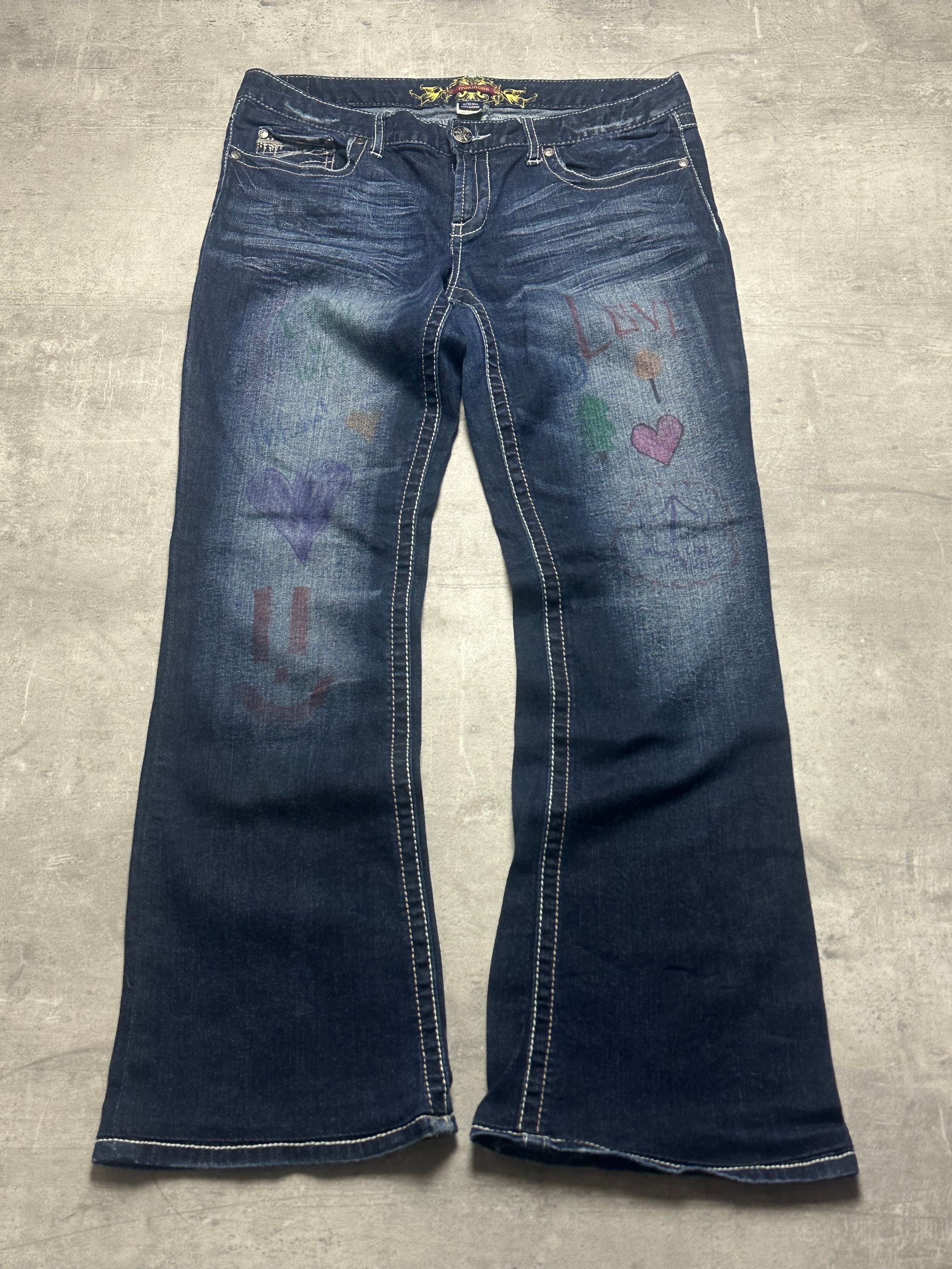 VINTAGE Y2K STYLE BAGGY BOOTCUT DENIM - M/L