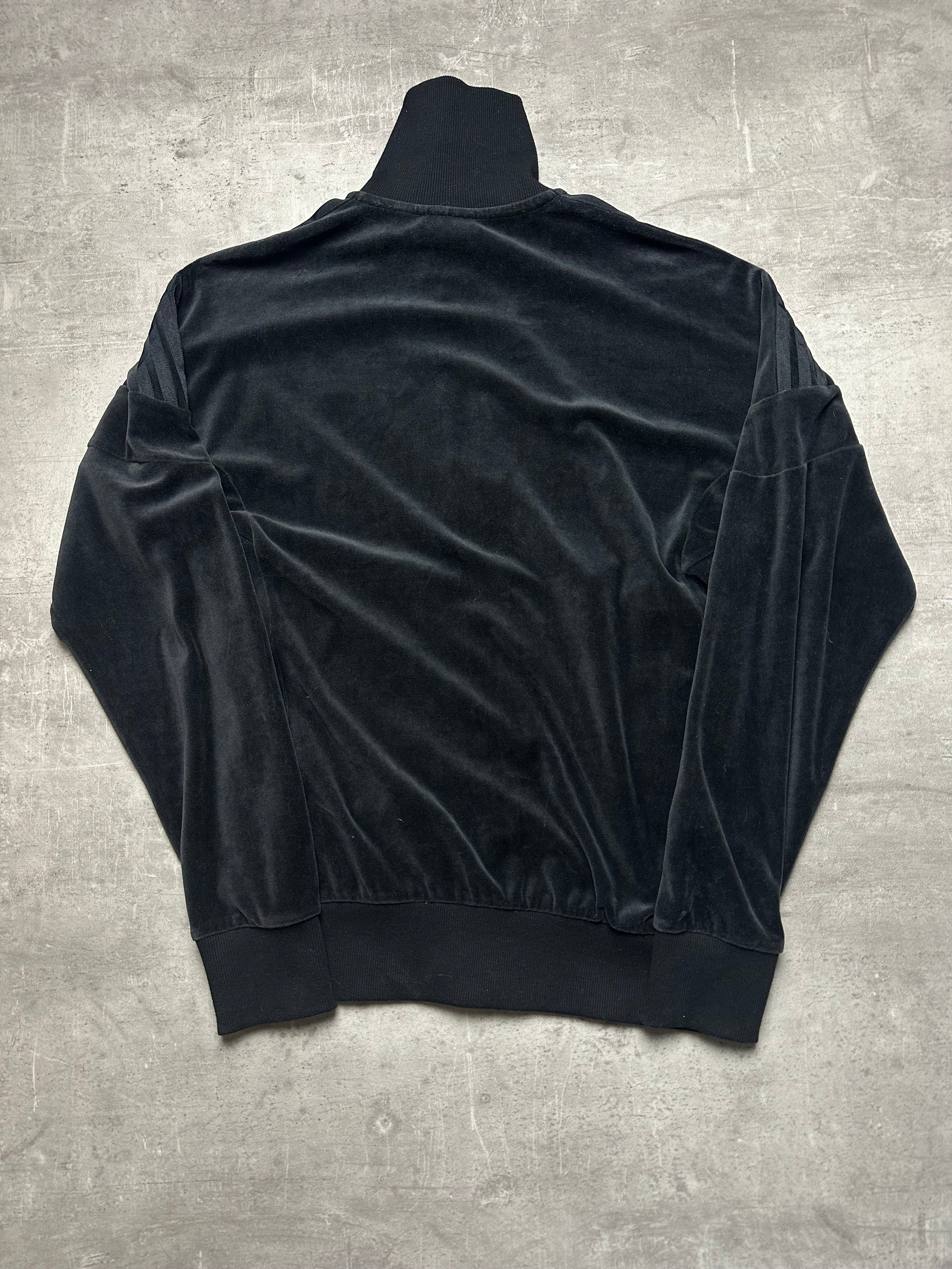 BLACK VINTAGE ADIDAS FIREBIRD VELOUR TRACKJACKET - 2000s - S/M