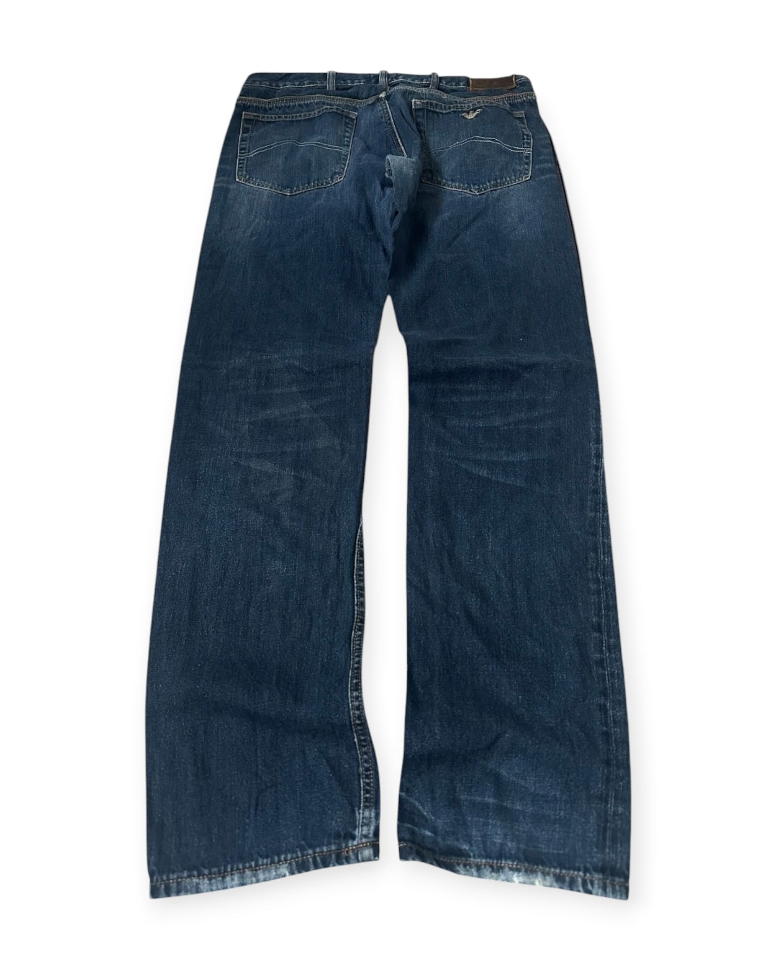 BLUE VINTAGE ARMANI LOGO STRAIGHT FIT DENIM