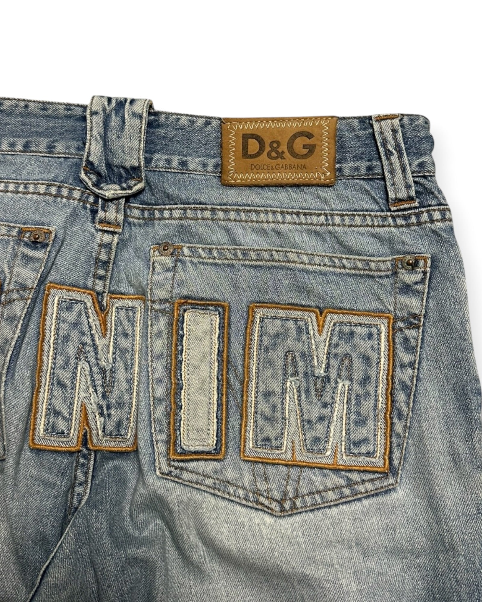 BLUE VINTAGE DOLCE&GABANNA BIG LOGO BAGGY DENIM RARE