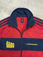 RED/NAVY VINTAGE ADIDAS RETRO BARCELONA TRACK JACKET VERY RARE - 2000s - L