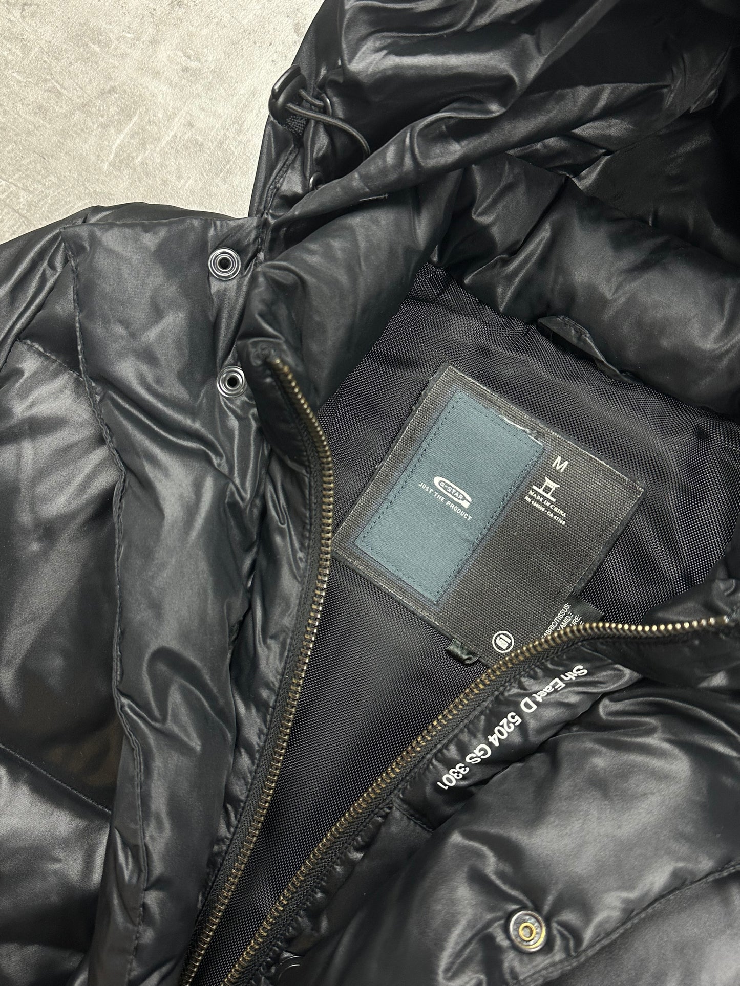 BLACK VINTAGE G-STAR RAW SHINY PUFFER JACKET - 2000s - M/L