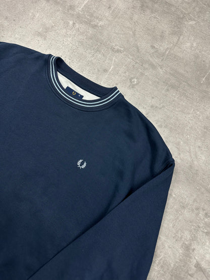NAVY VINTAGE FRED PERRY SWEATER - 2000s - L/XL