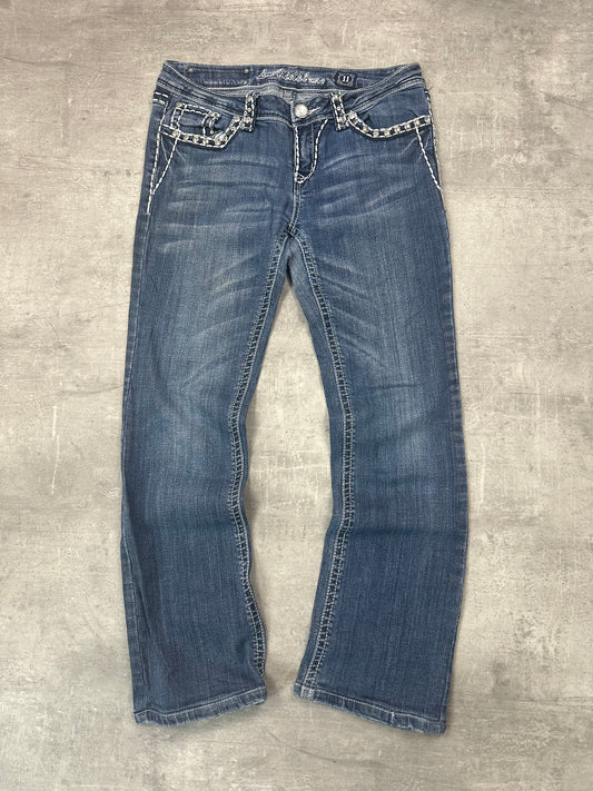 BLUE VINTAGE Y2K MISS ME STYLE BOOTCUT DENIM - 2000s - S