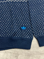 BLUE/WHITE VINTAGE ADIDAS FIREBIRD SWEATSHIRT - 2000s - M