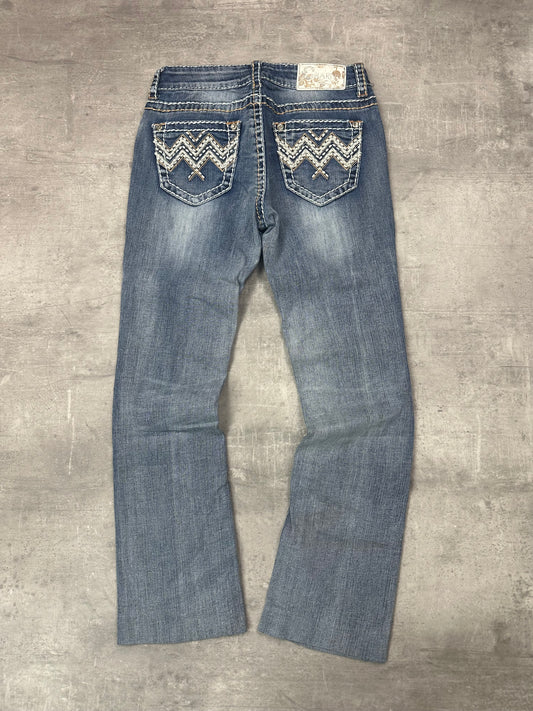 BLUE VINTAGE Y2K MISS ME STYLE BOOTCUT DENIM - 2000s - XS