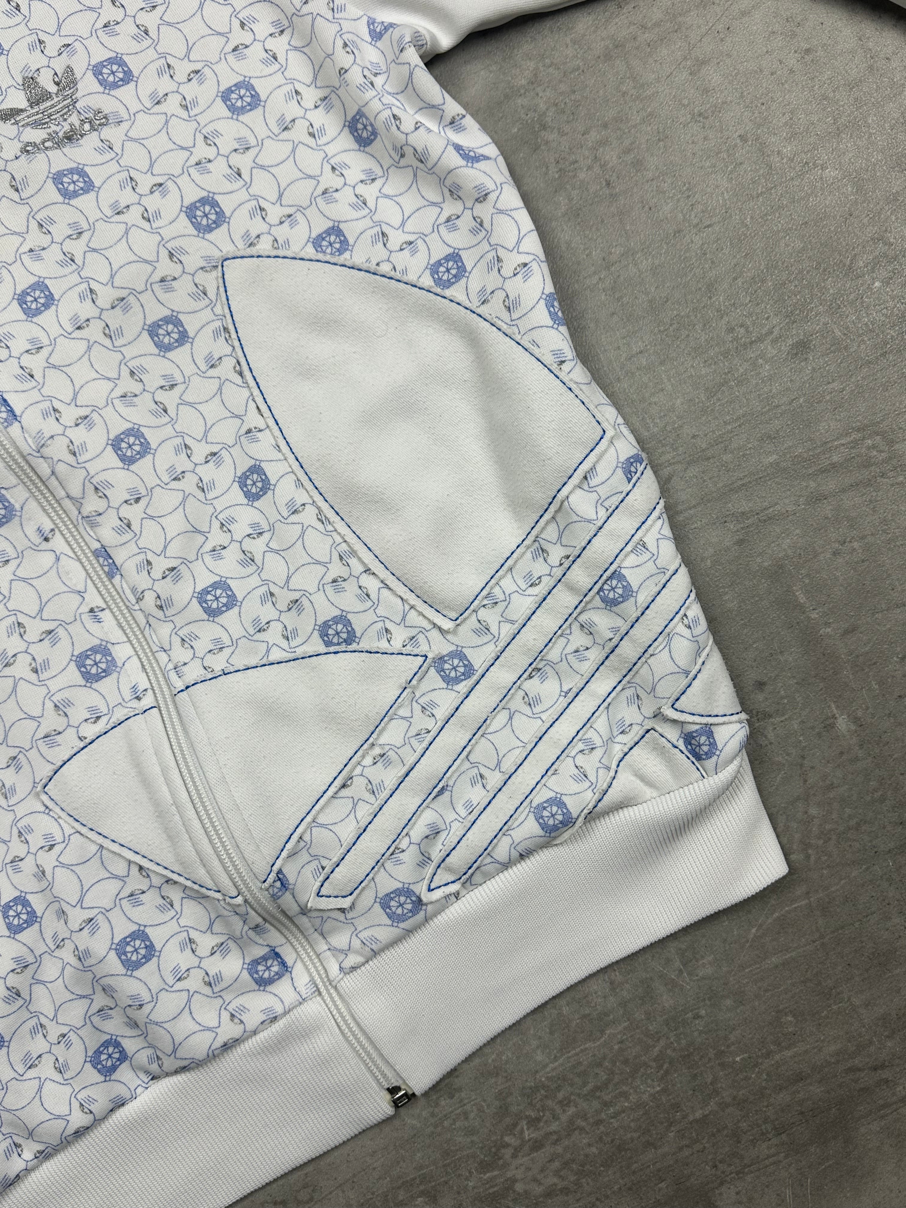 WHITE/BLUE VINTAGE ADIDAS FIREBIRD SPECIAL EDITION 70TH TRACKJACKET - M
