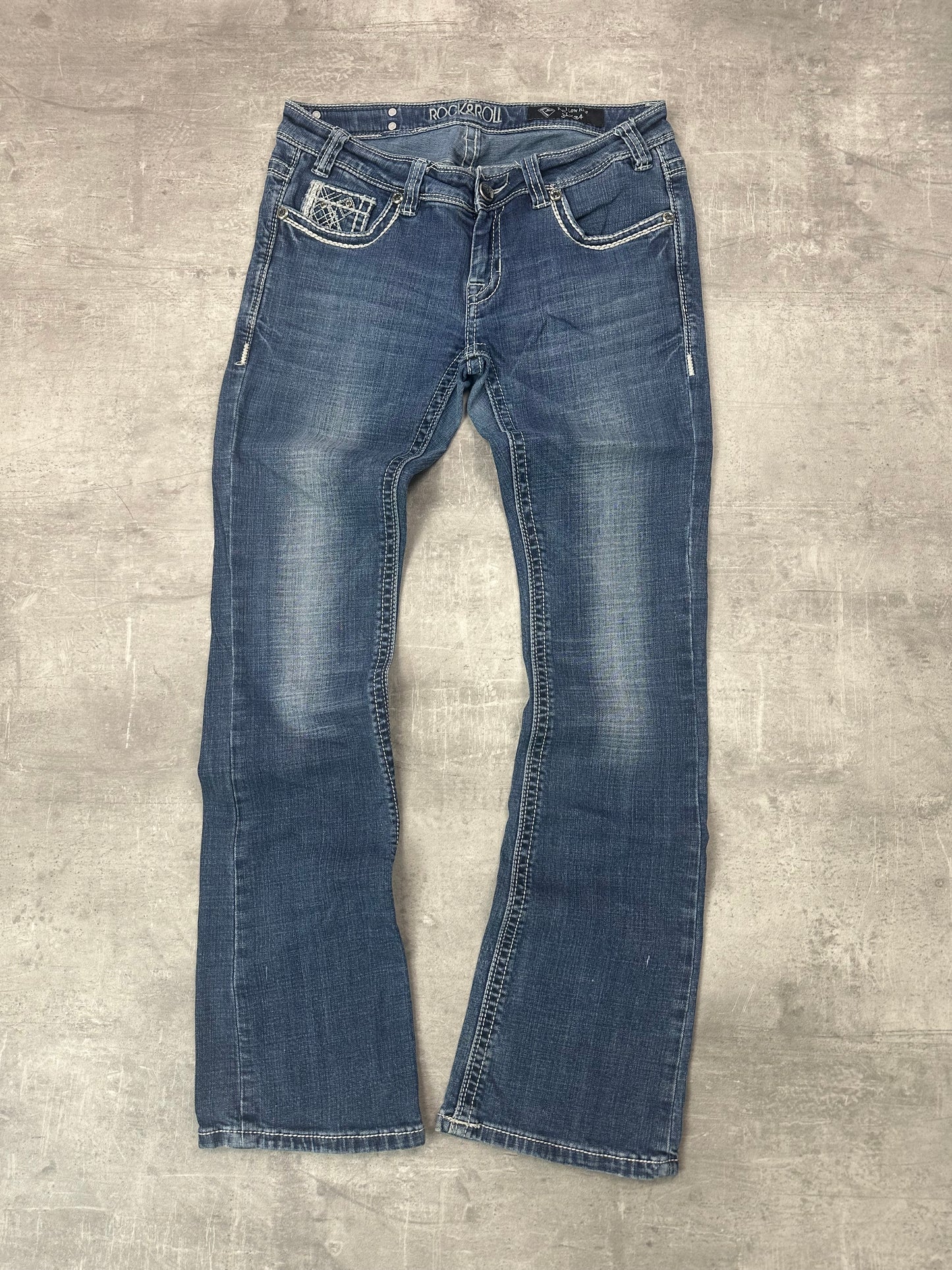BLUE VINTAGE Y2K MISS ME STYLE BOOTCUT DENIM - 2000s - S/M