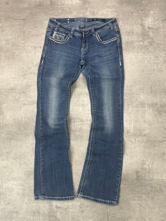 BLUE VINTAGE Y2K MISS ME STYLE BOOTCUT DENIM - 2000s - S/M