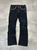 BLACK VINTAGE Y2K MISS ME STYLE BOOTCUT DENIM - 2000s - S