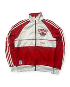 WHITE/RED VINTAGE ADIDAS FIREBIRD CANADA TRACK JACKET RARE - 2000S