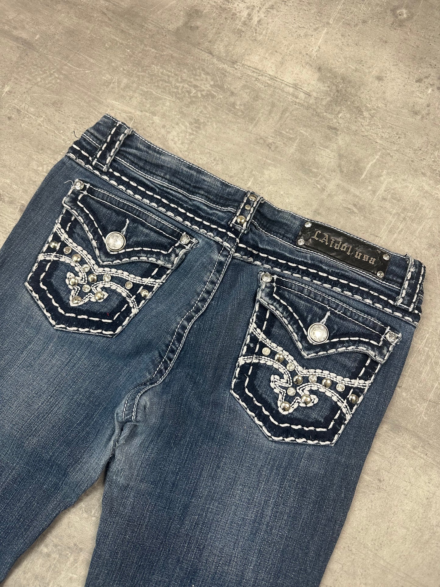 BLUE VINTAGE Y2K MISS ME STYLE BOOTCUT DENIM - 2000s - S