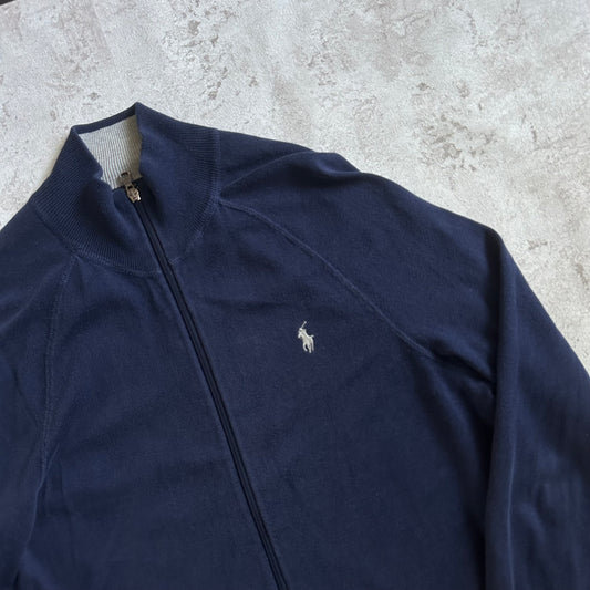 NAVY/GREY RALPH LAUREN ZIP SWEATSHIRT - M/L