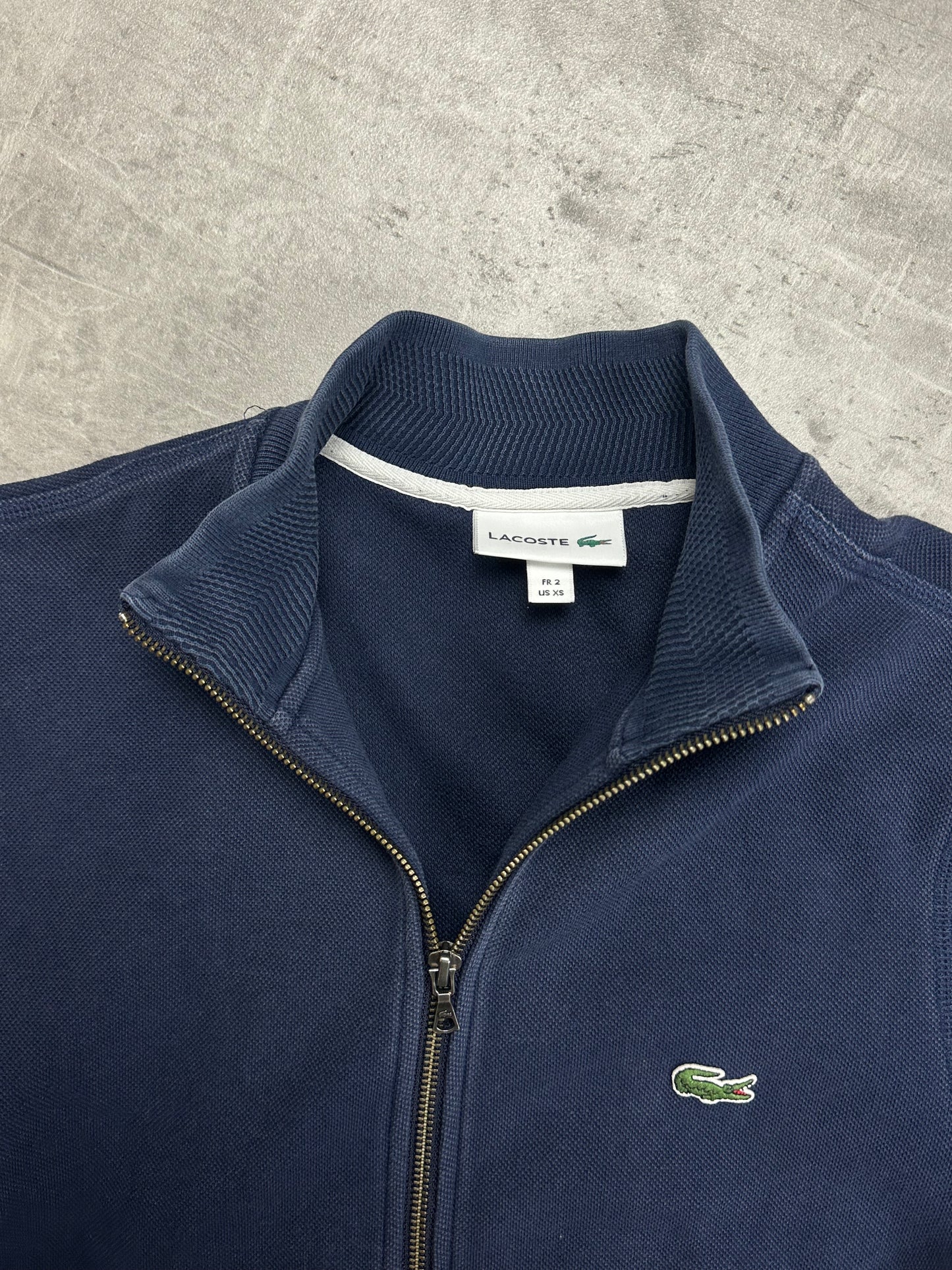 NAVY LACOSTE ZIP SWEATSHIRT KNIT - XS/S