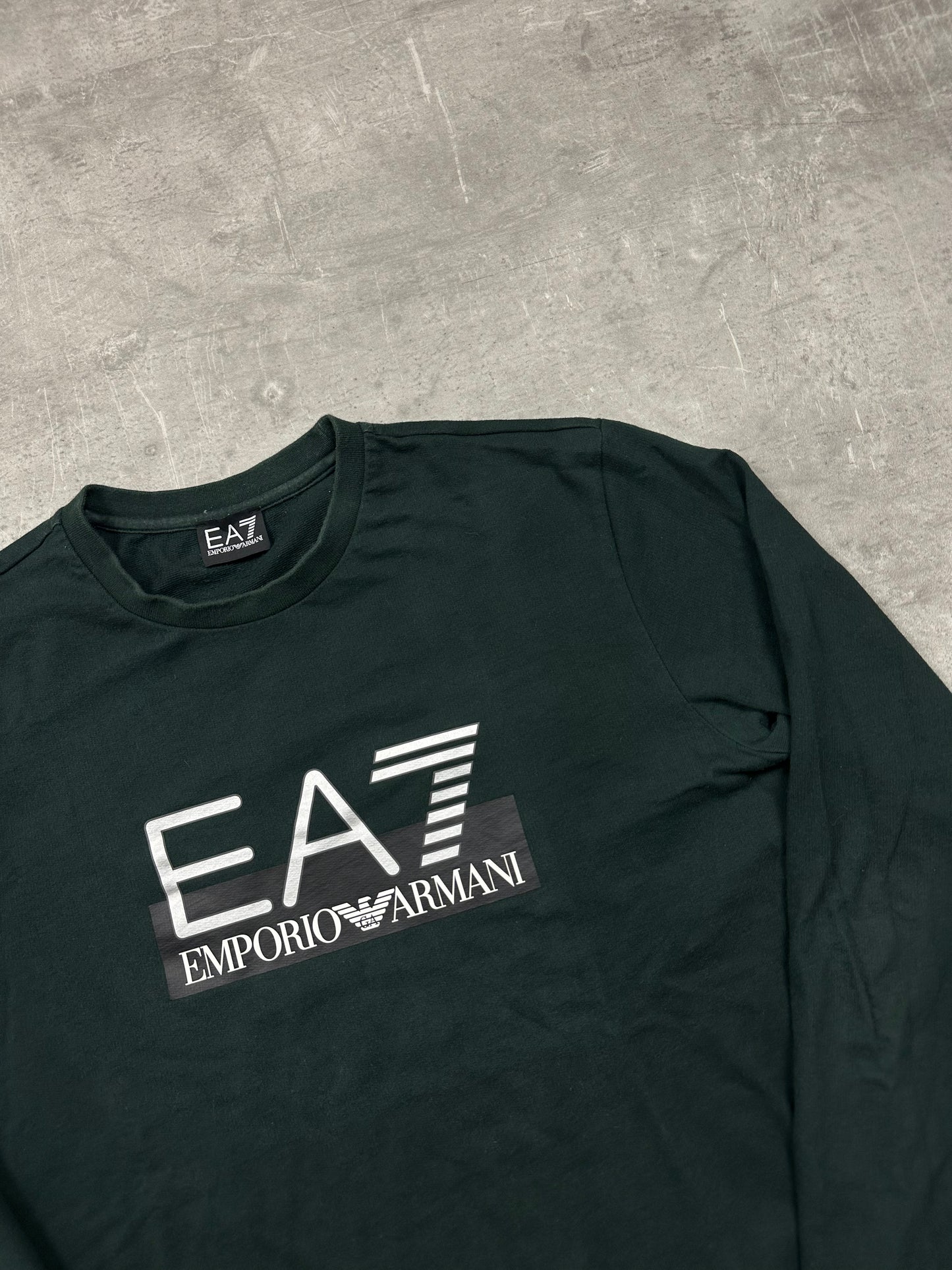 GREEN/BLACK VINTAGE EA7 ARMANI SWEATER - S/M