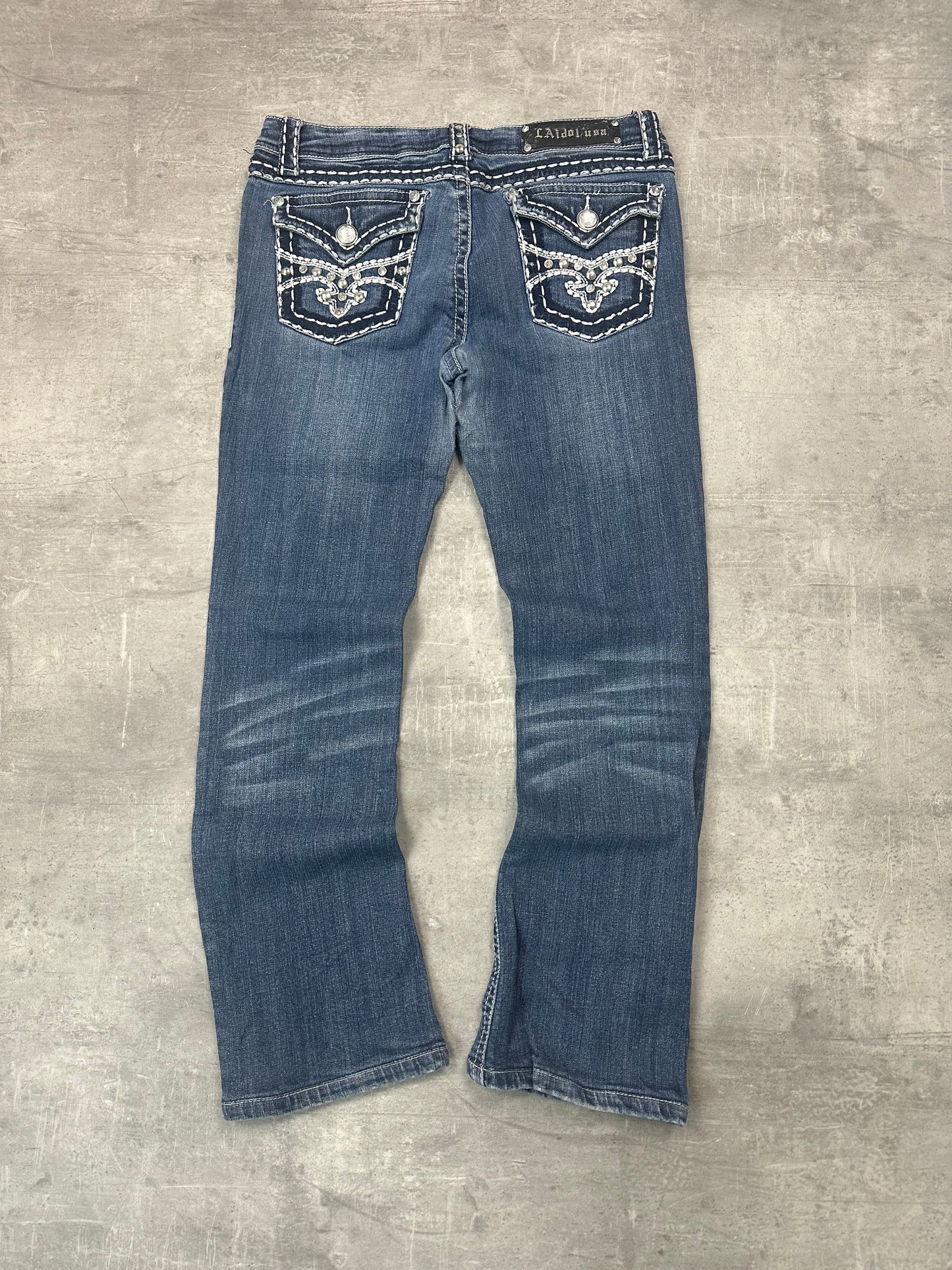 BLUE VINTAGE Y2K MISS ME STYLE BOOTCUT DENIM - 2000s - S