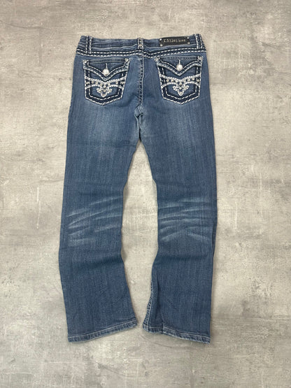 BLUE VINTAGE Y2K MISS ME STYLE BOOTCUT DENIM - 2000s - S
