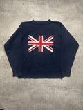 BLUE/RED FRED PERRY UK KNIT SWEATER VERY RARE - M/L