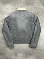 GREY VINTAGE TRUE RELIGION LA CAPONE DENIM JACKET - M