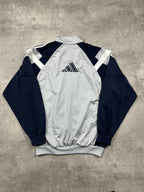 GREY/BLUE VINTAGE ADIDAS RETRO TRACK JACKET - 2000s - M/L