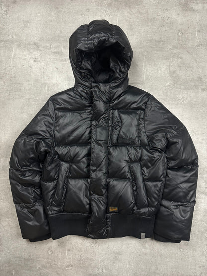 BLACK VINTAGE G-STAR RAW SHINY PUFFER JACKET - 2000s - M/L
