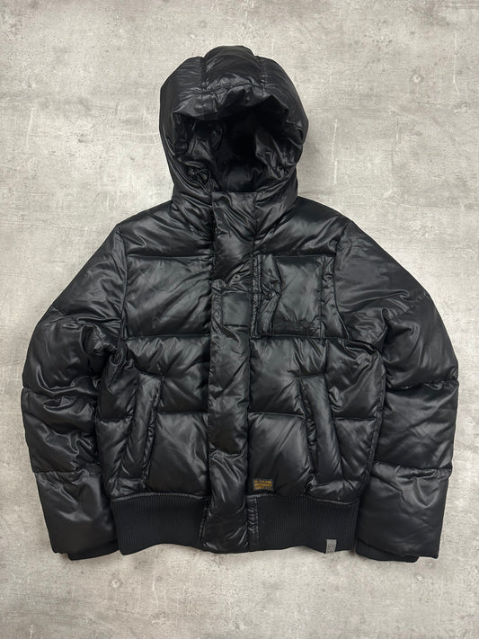 BLACK VINTAGE G-STAR RAW SHINY PUFFER JACKET - 2000s - M/L