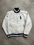 WHITE/NAVY POLO RALPH LAUREN BIG PONY BOMBER JACKET - 2000s - M/L