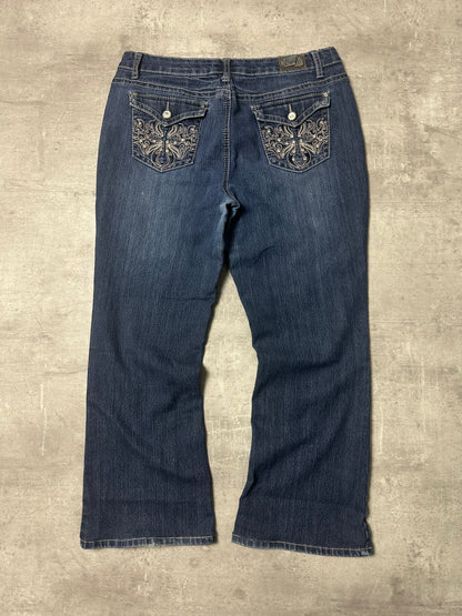 BLUE VINTAGE Y2K MISS ME STYLE BOOTCUT DENIM - 2000s - S/M