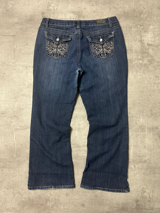 BLUE VINTAGE Y2K MISS ME STYLE BOOTCUT DENIM - 2000s - S/M