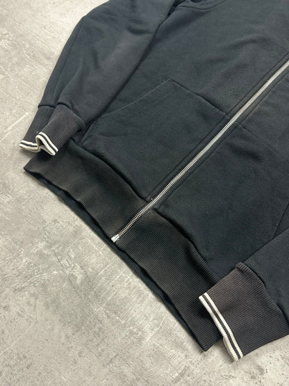 BLACK FRED PERRY ZIP HOODIE - S/M