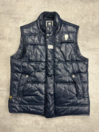 NAVY SHINY VINTAGE G-STAR RAW PUFFER VEST - 2000s - M/L