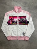 WHITE/PINK VINTAGE ADIDAS RETRO FIREBIRD BROOKLYN TRACKJACKET VERY RARE - 2000s - S