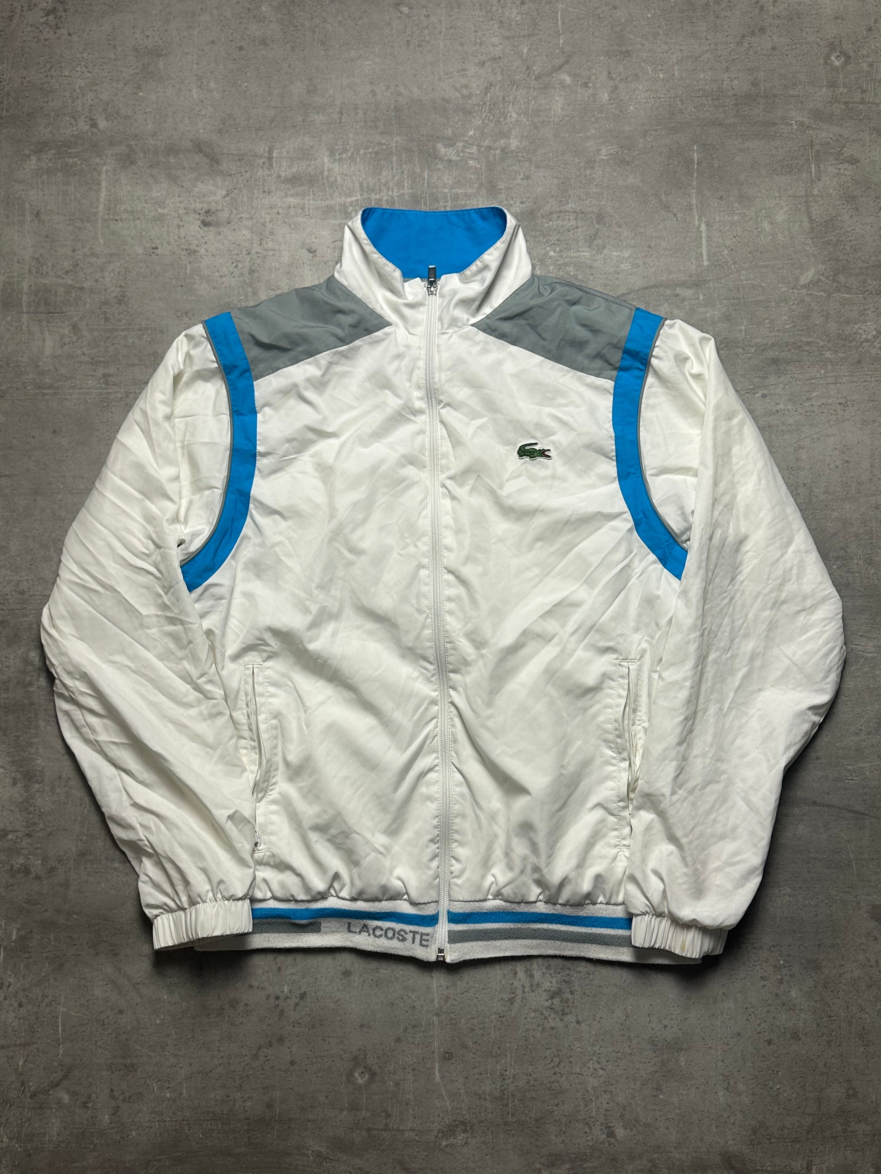 WHITE/BLUE LACOSTE SPORT TRACKJACKET - M/L