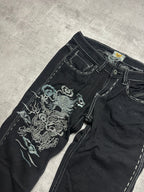 VINTAGE WOMENS JAPANESE STYLE BOOTCUT DENIM - S