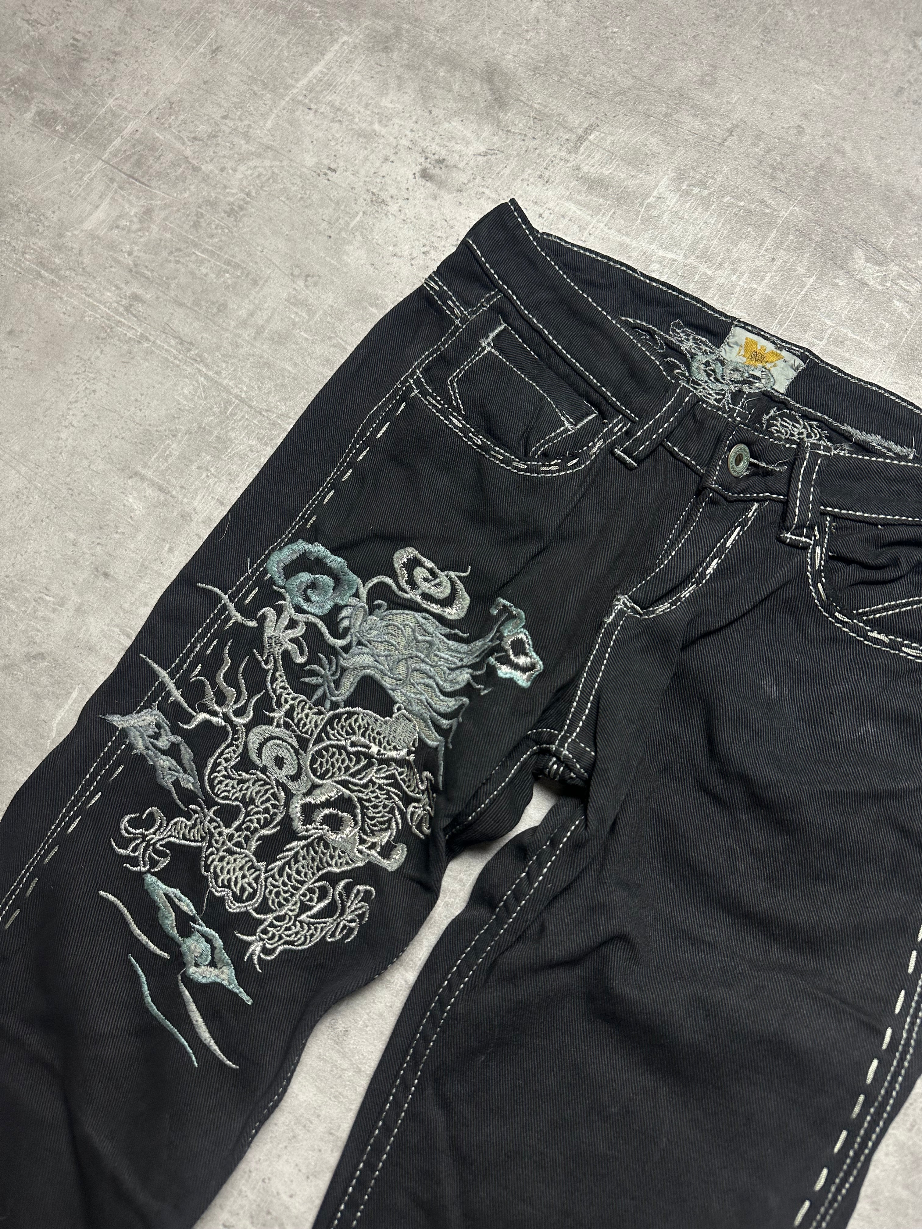 VINTAGE WOMENS JAPANESE STYLE BOOTCUT DENIM - S