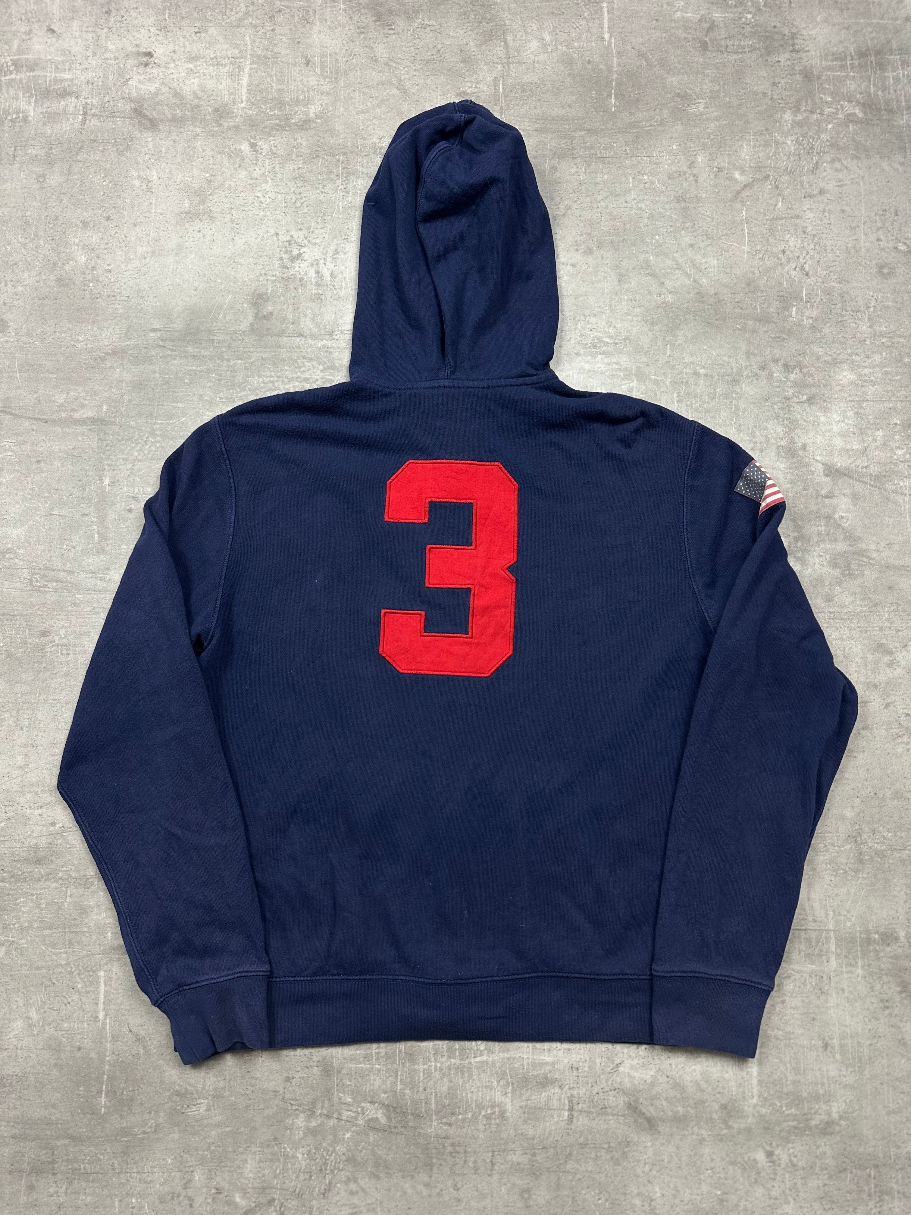 NAVY POLO RALPH LAUREN USA ZIP HOODIE - M/L