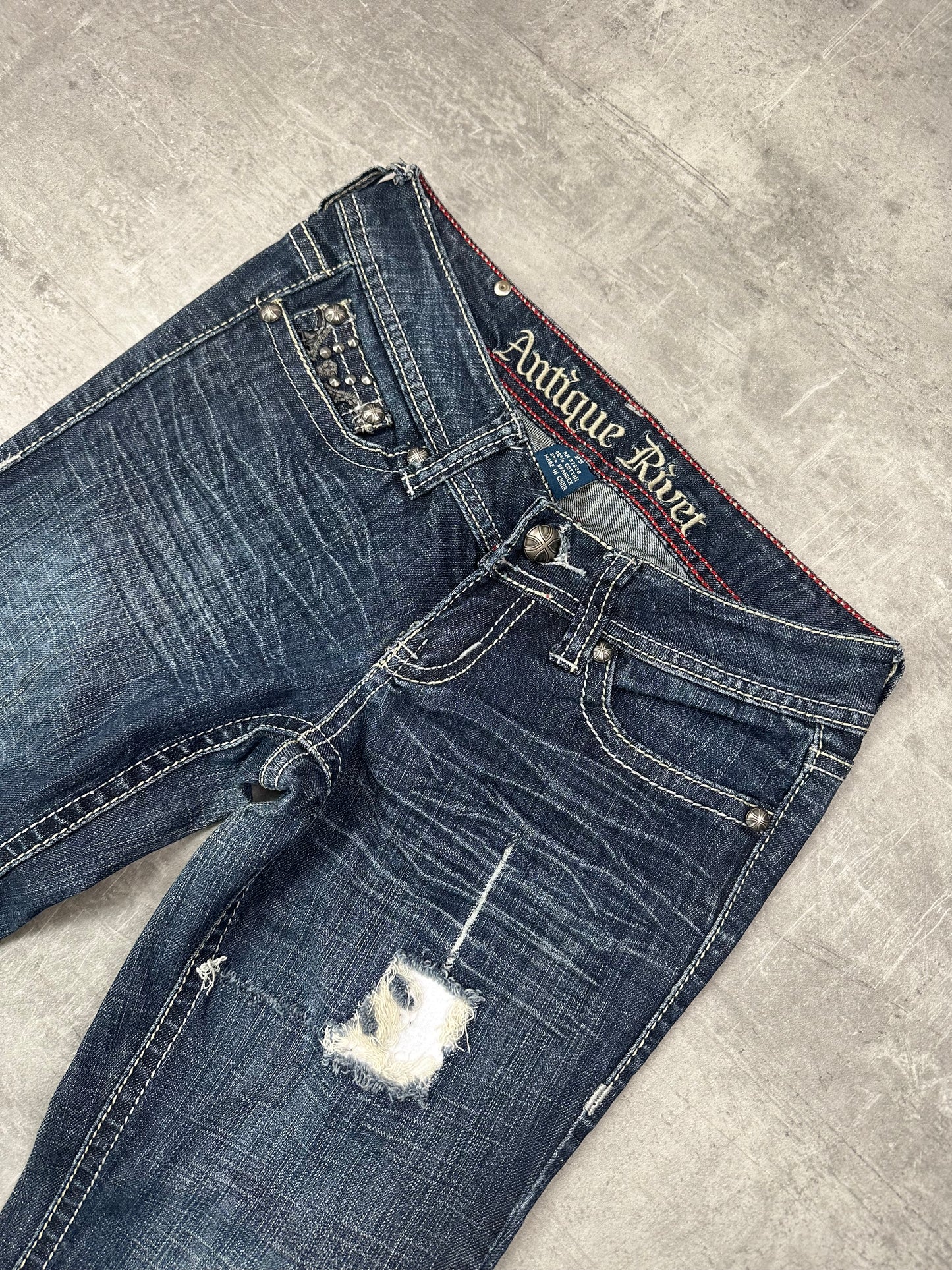 NAVY VINTAGE Y2K MISS ME STYLE BOOTCUT DENIM - 2000s - S