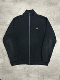 BLACK FRED PERRY ZIP SWEATSHIRT - L