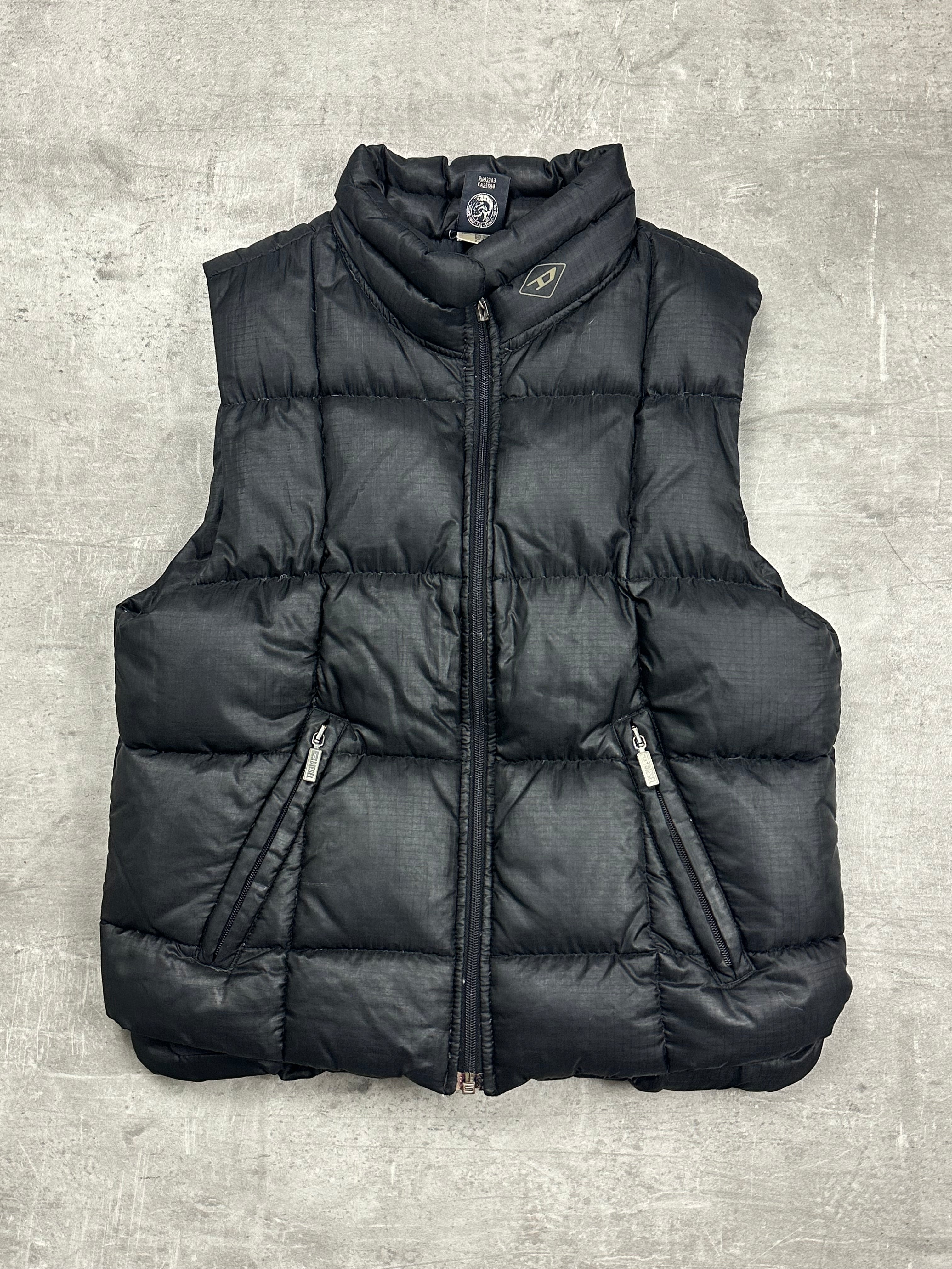 BLACK VINTAGE DIESEL RETRO VEST (W) - 2000s - S/M