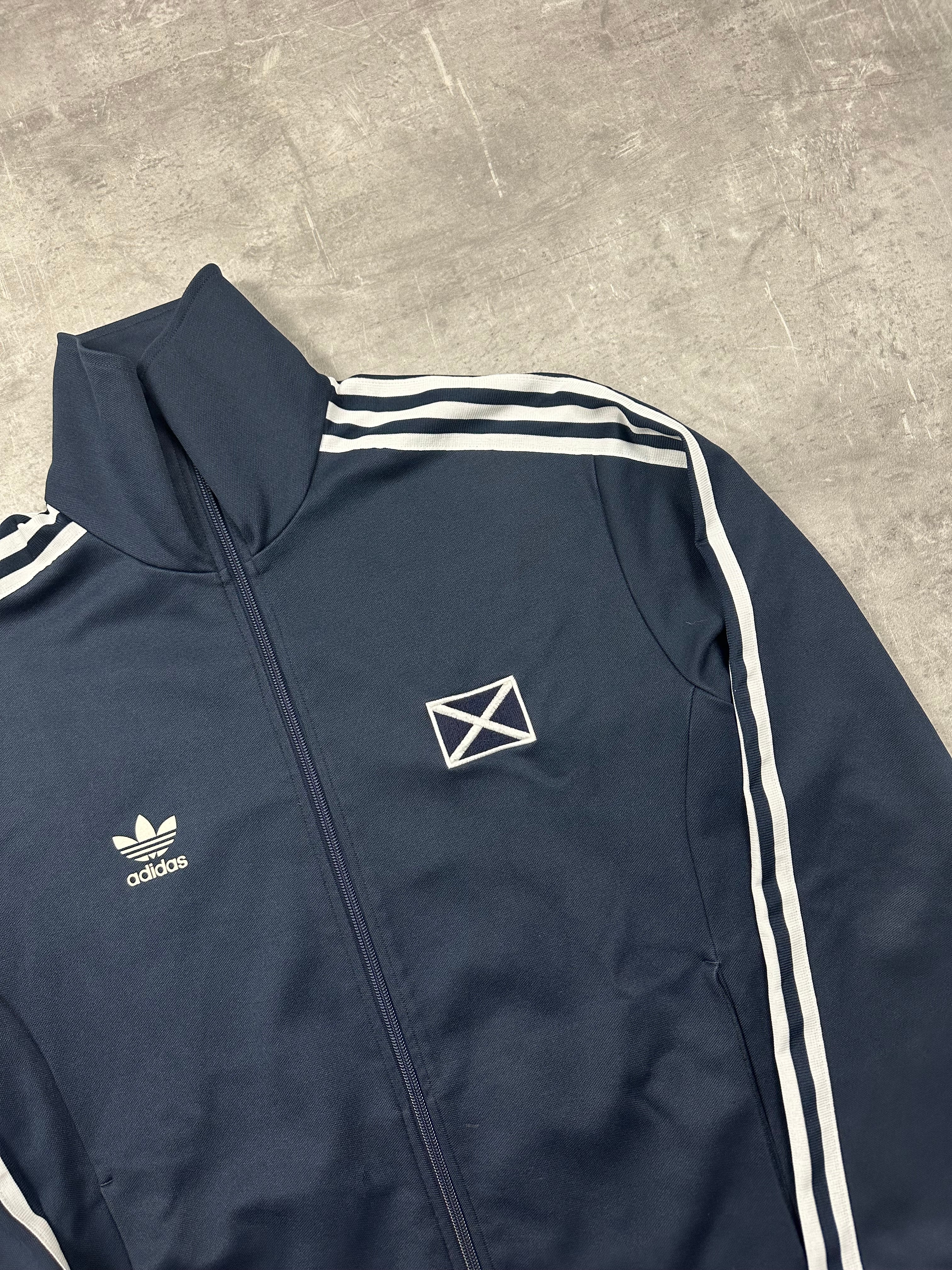 NAVY VINTAGE ADIDAS FIREBIRD SCOTLAND TRACK JACKET RARE - 2000s - L