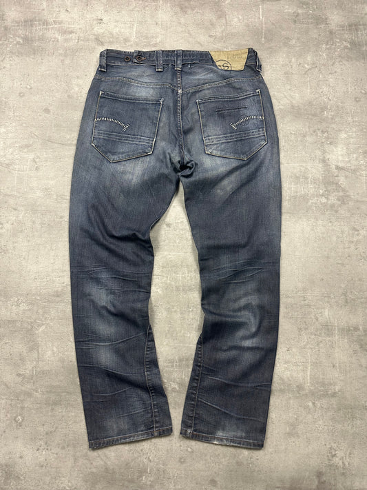 GREY/BLUE VINTAGE G-STAR BAGGY DENIM - 2000s - L/XL