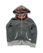 GREY VINTAGE TRUE RELIGION EMBROIDERY USA ZIP HOODIE RARE (W)