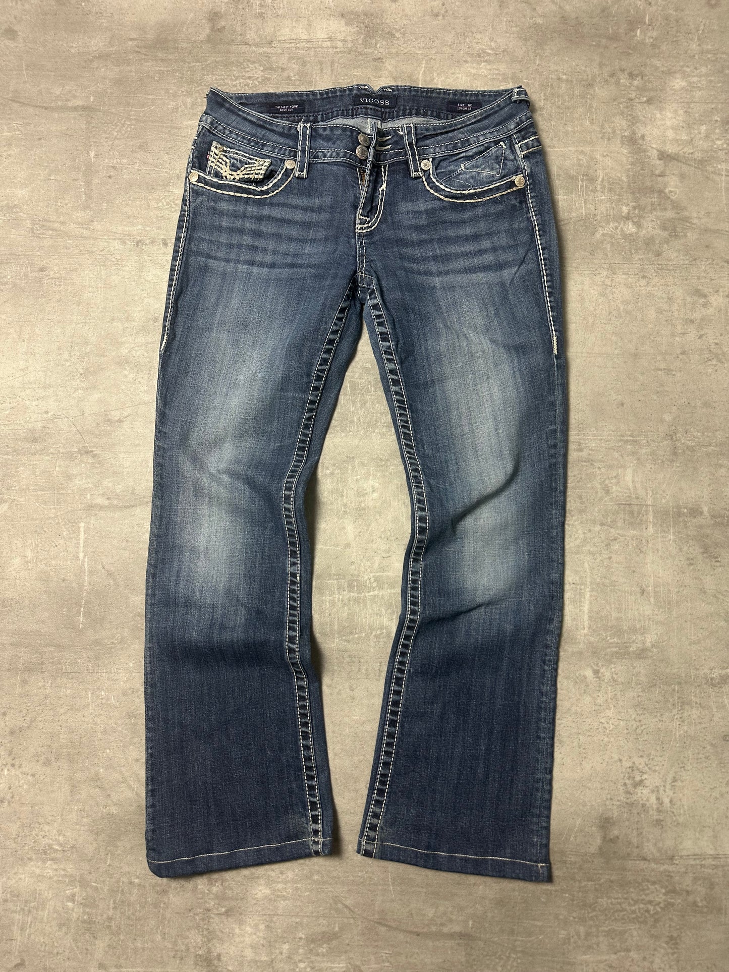 BLUE VINTAGE Y2K MISS ME STYLE BOOTCUT DENIM - 2000s - S