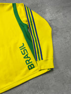 YELLOW/GREEN VINTAGE ADIDAS 2006 BRAZIL TRACK JACKET - M