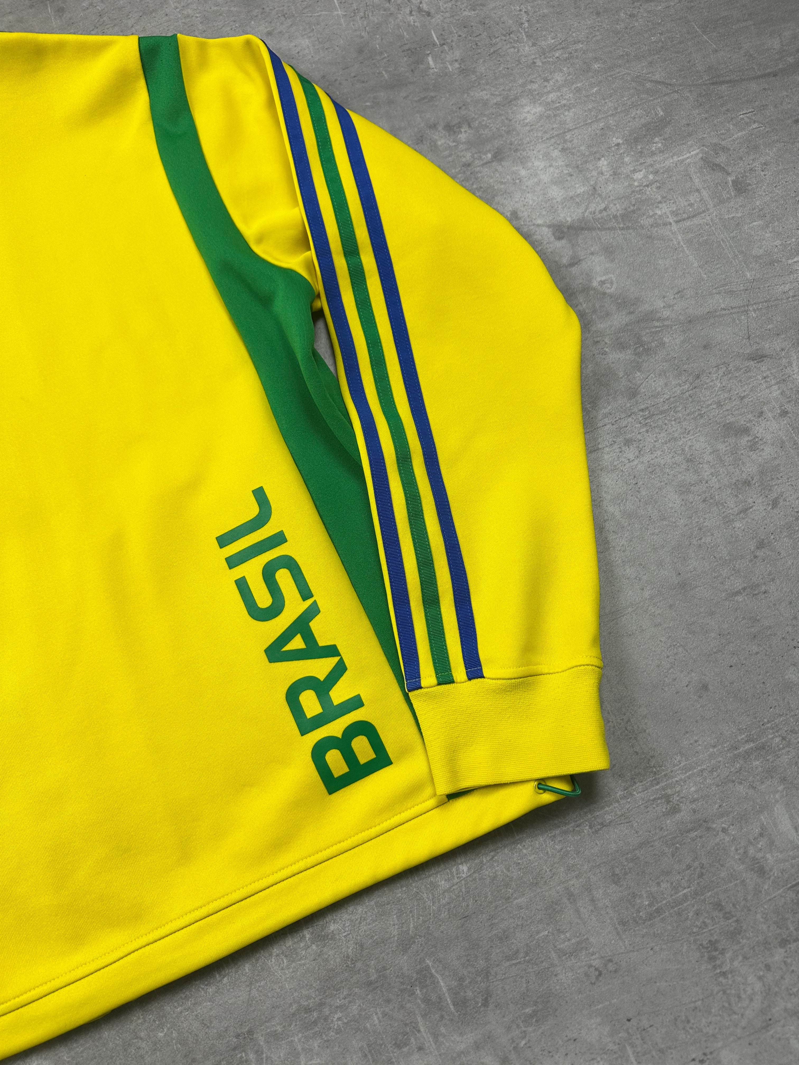 YELLOW/GREEN VINTAGE ADIDAS 2006 BRAZIL TRACK JACKET - M