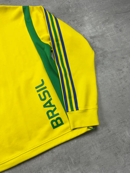 YELLOW/GREEN VINTAGE ADIDAS 2006 BRASIL TRACKJACKET - M